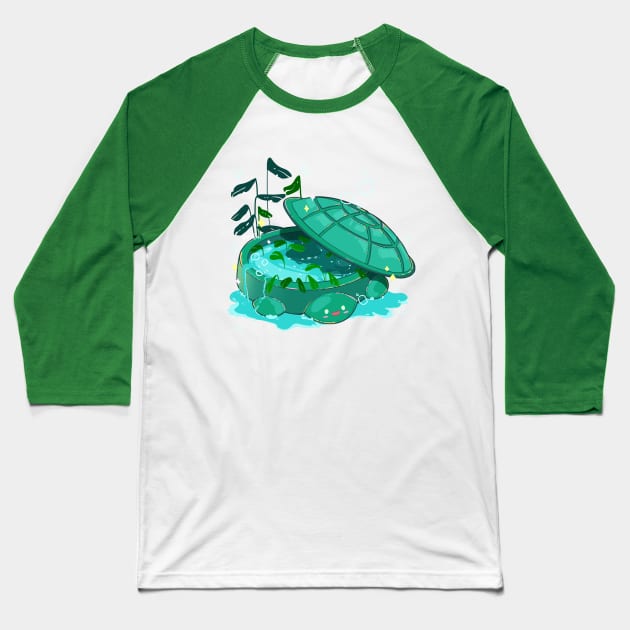 Turtle Sandbox Baseball T-Shirt by paintdust